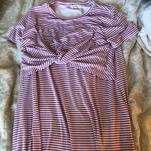 Purple and White Striped GIRLS Dress